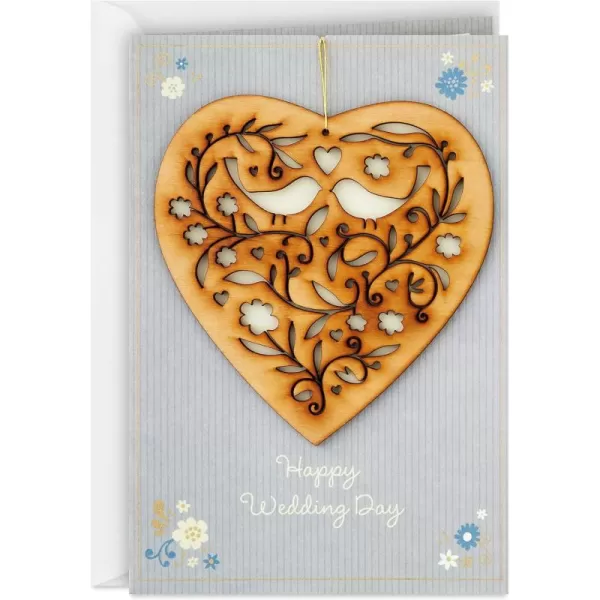 Hallmark Signature Wood Wedding Card Bridal Shower Card Engagement Card The Best is Yet to BeGrey