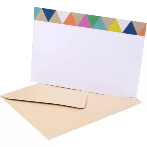 Hallmark SinglePanel Notecards Triangle Trim 50 Cards and EnvelopesTriangle Trim