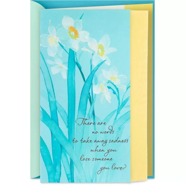 Hallmark Sympathy Card Thoughts Are With YouWhite Flowers  Strength and Comfort