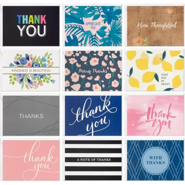 Hallmark Thank You Cards Striped 40 Blank Thank You Notes with Envelopes for Weddings Business Birthdays Showers All Occasion 5STZ502348 Blank Cards with Envelopes