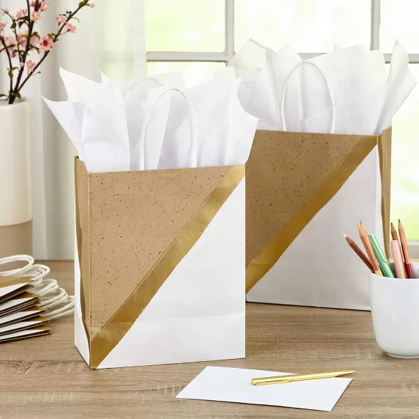 Hallmark 9quot Medium Paper Gift Bags Pack of 8  White ampamp Kraft for Easter Birthdays Mothers Day Weddings Graduations Baby Showers Bridal Showers Care Packages and MoreB07PDHKLGW