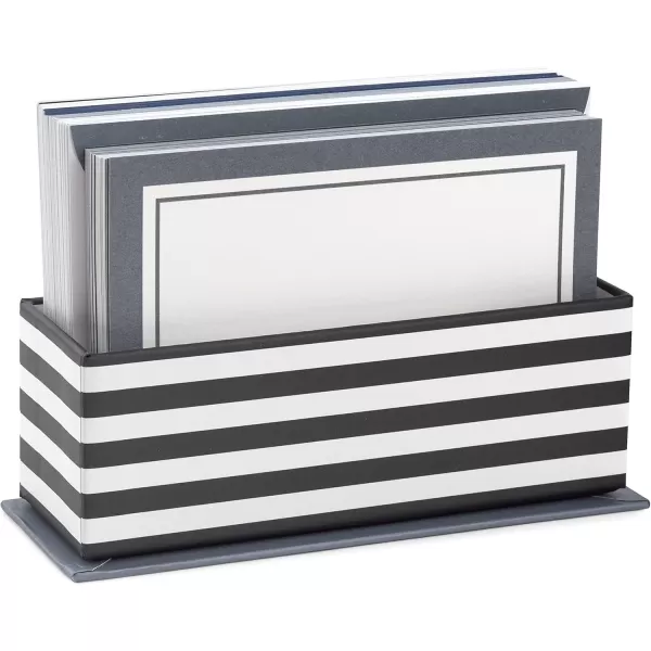 Hallmark Blank Cards Assortment with Organizer Black ampamp White Stripes 40 Note Cards with Envelopes for Graduation Just Because All Occasion