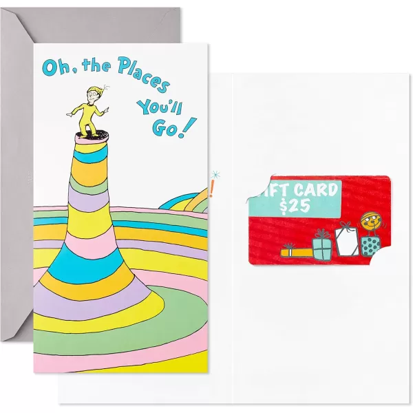 Hallmark Dr Seuss Graduation Card Money Holders or Gift Card Holders Oh the Places Youll Go 6 Cards with Envelopes for High School Kindergarten Middle School College and College GraduatesOh the Places Youll Go  6 Money Holder Cards