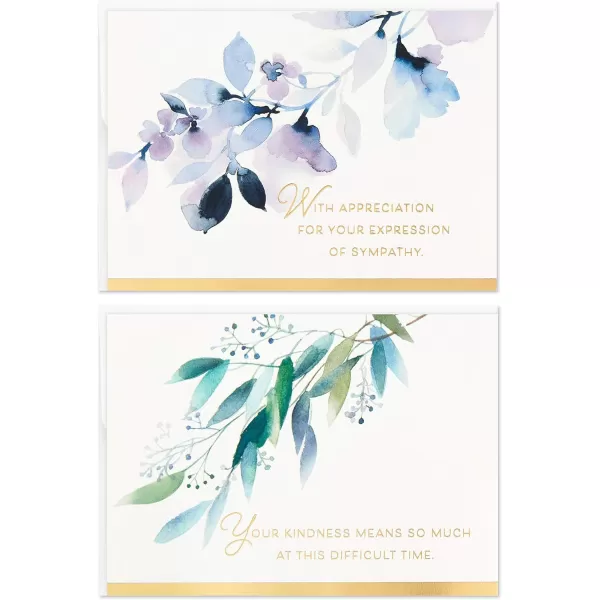 Hallmark Funeral Thank You Cards Assortment Watercolor Flowers 50 Thank You for Your Sympathy Cards with EnvelopesThank You Card Greeting Card  5STZ5093