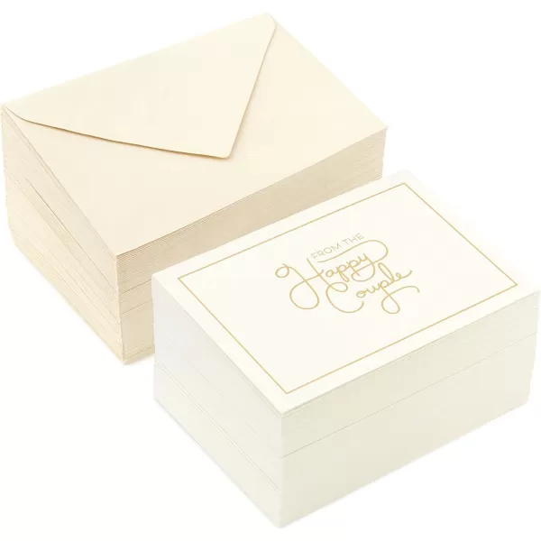 Hallmark Pack of 100 Wedding Thank You Cards Happy Couple