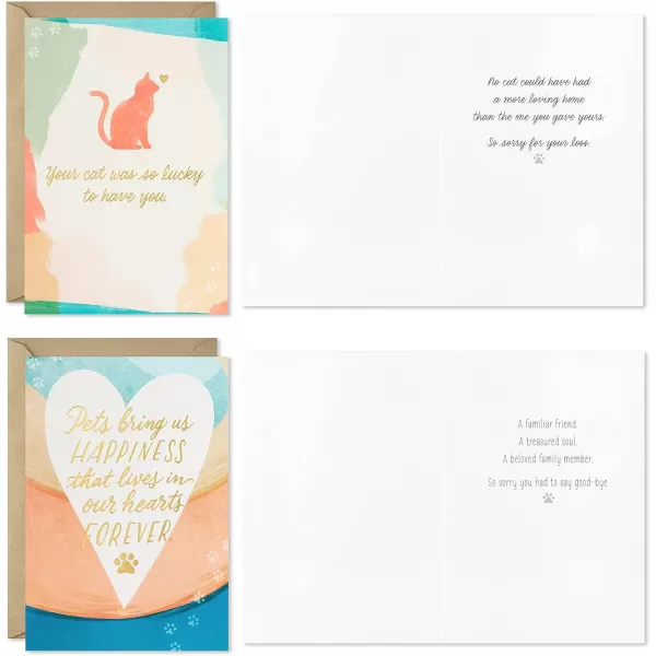 Hallmark Pet Sympathy Cards Assortment Hearts and Rainbows 16 Cards and Envelopes