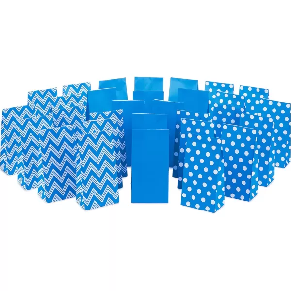 Hallmark Pink Party Favor and Wrapped Treat Bags Assorted Designs 30 Ct 10 Each of Chevron White Dots Solid for Baby Showers Bridal Showers Birthdays Care Packages and MoreBlue