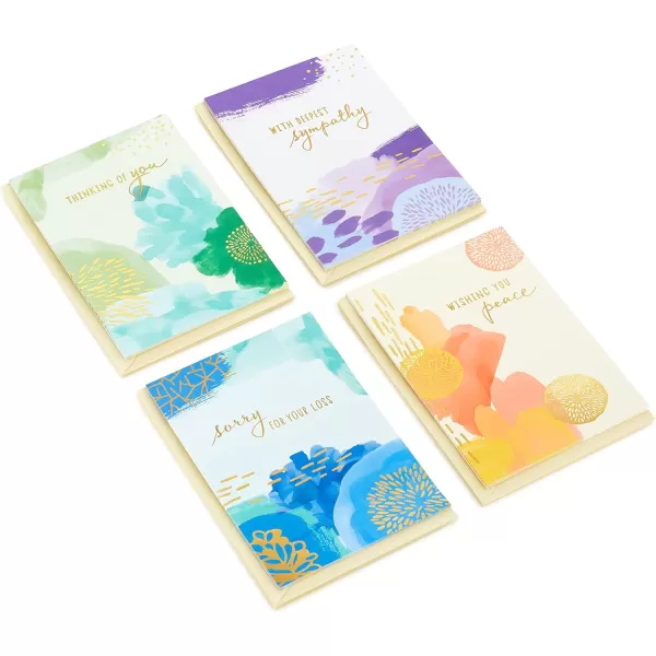 Hallmark Sympathy Cards Assortment Abstract Watercolor 16 Assorted Thinking of You Cards with Envelopes