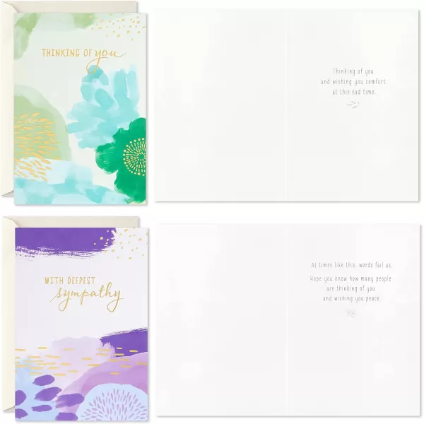 Hallmark Sympathy Cards Assortment Abstract Watercolor 16 Assorted Thinking of You Cards with Envelopes