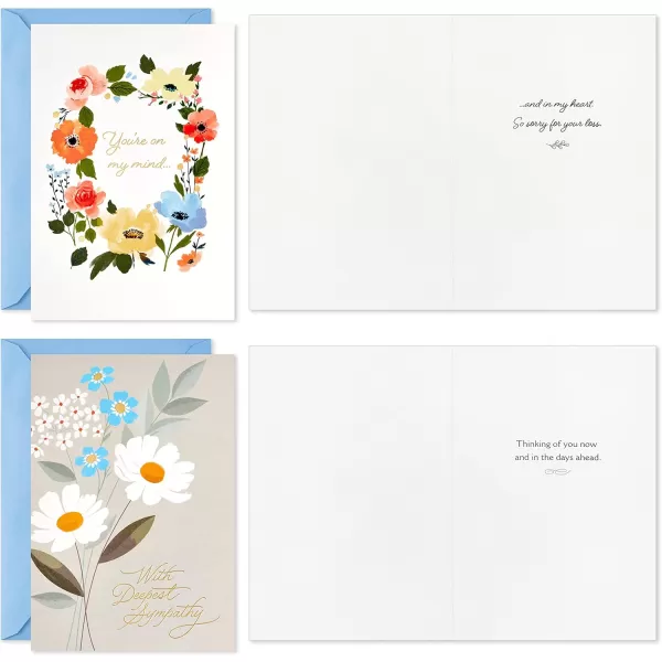 Hallmark Sympathy Cards Assortment Painted Flowers 16 Assorted Thinking of You Cards with Envelopes