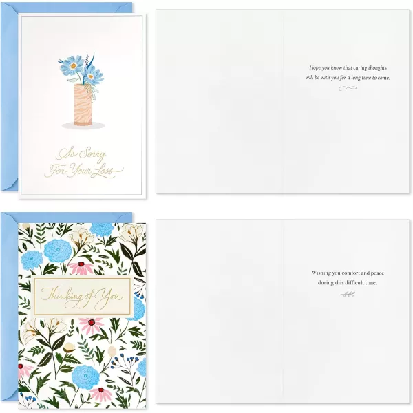 Hallmark Sympathy Cards Assortment Painted Flowers 16 Assorted Thinking of You Cards with Envelopes