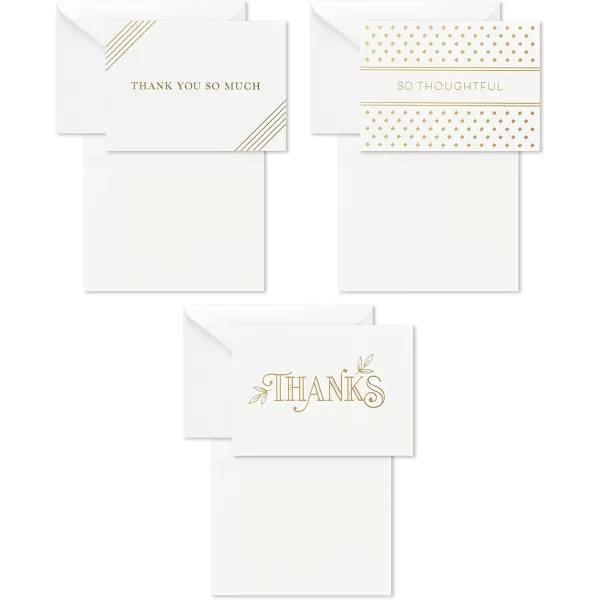 Hallmark Thank You Cards Assortment Gold Foil 120 Thank You Notes with Envelopes for Wedding Bridal Shower Baby Shower Business GraduationCards Assortment