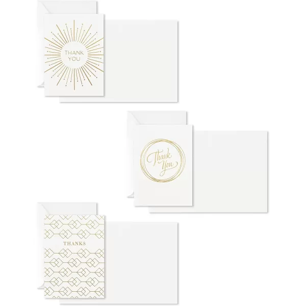 Hallmark Thank You Cards Assortment Gold Foil 120 Thank You Notes with Envelopes for Wedding Bridal Shower Baby Shower Business GraduationCards Assortment