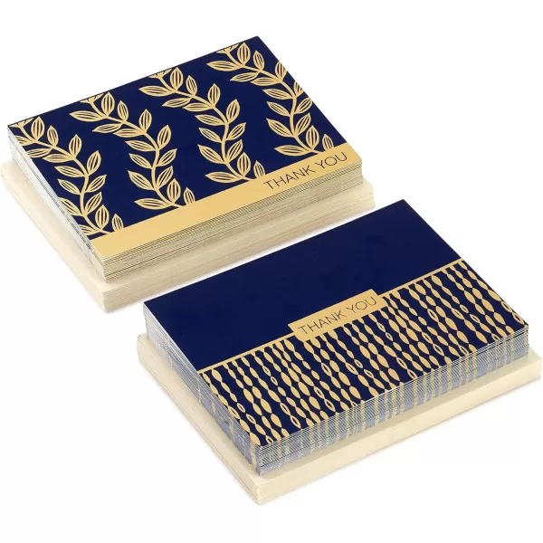 Hallmark Thank You Cards Assortment Navy and Gold 50 Thank You Notes with Envelopes for Wedding Bridal Shower Baby Shower Business GraduationNavy  Gold