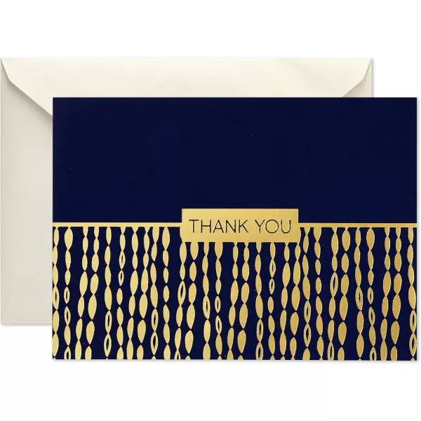 Hallmark Thank You Cards Assortment Navy and Gold 50 Thank You Notes with Envelopes for Wedding Bridal Shower Baby Shower Business GraduationNavy  Gold