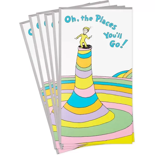 Hallmark Dr Seuss Graduation Card Money Holders or Gift Card Holders Oh the Places Youll Go 6 Cards with Envelopes for High School Kindergarten Middle School College and College GraduatesOh the Places Youll Go  6 Money Holder Cards