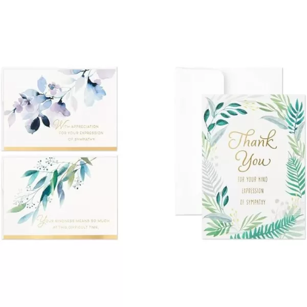 Hallmark Funeral Thank You Cards Assortment Watercolor Flowers 50 Thank You for Your Sympathy Cards with EnvelopesThank You Card Greeting Card  5STZ5093