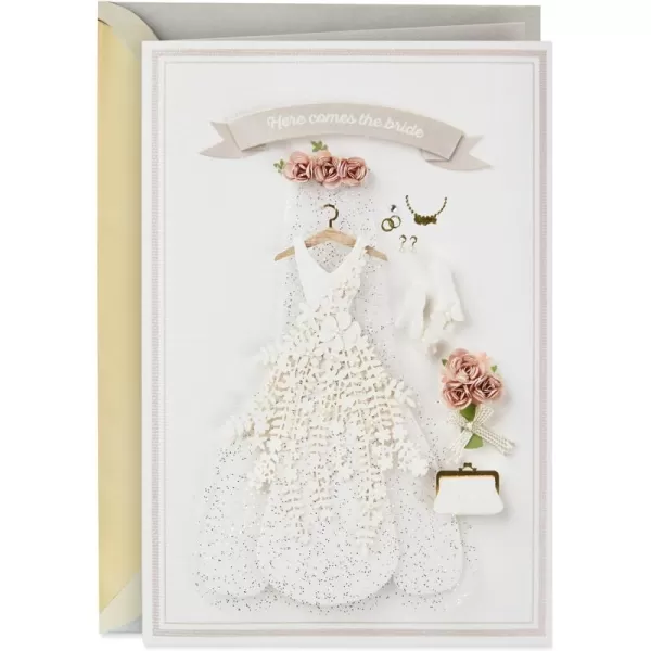 Hallmark Signature Wedding Bridal Shower or Engagement Card Here Comes the Bride