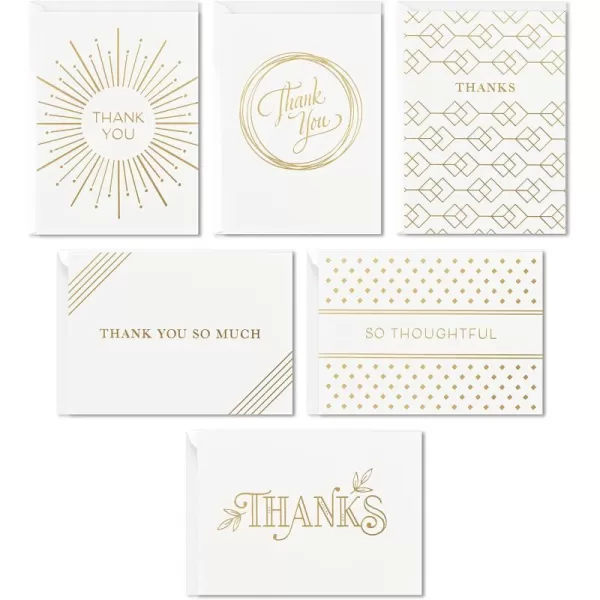 Hallmark Thank You Cards Assortment Gold Foil 120 Thank You Notes with Envelopes for Wedding Bridal Shower Baby Shower Business GraduationCards Assortment