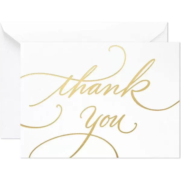 Hallmark Thank You Cards Gold Foil Script 100 Thank You Notes with Envelopes for Wedding Baby Shower Bridal Shower GraduationBaby Shower