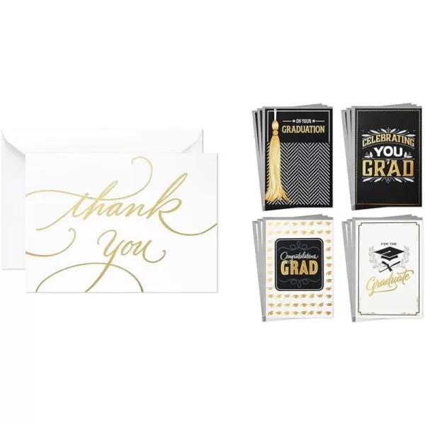 Hallmark Thank You Cards Gold Foil Script 100 Thank You Notes with Envelopes for Wedding Baby Shower Bridal Shower GraduationBaby Shower  Congratulations Grad