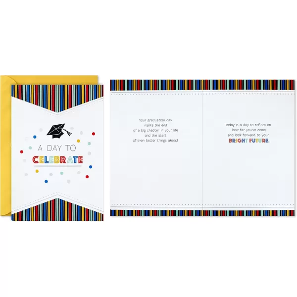 Hallmark 13quot Large Graduation Gift Bag with Greeting Card and Tissue Paper Black Red Blue Holographic for High School College Law School Nursing KindergartenHolographic  Black  Red  Blue