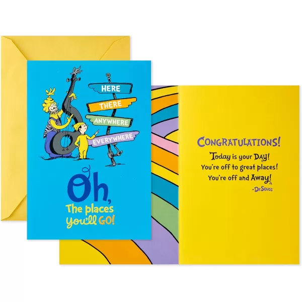 Hallmark 13quot Large Graduation Gift Bag with Greeting Card and Tissue Paper Black Red Blue Holographic for High School College Law School Nursing KindergartenBlue