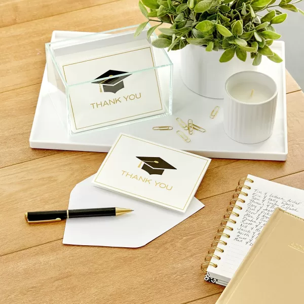 Hallmark Graduation Cards Bulk Assortment Black and Gold 36 Cards and Envelopes 6 DesignsWhite