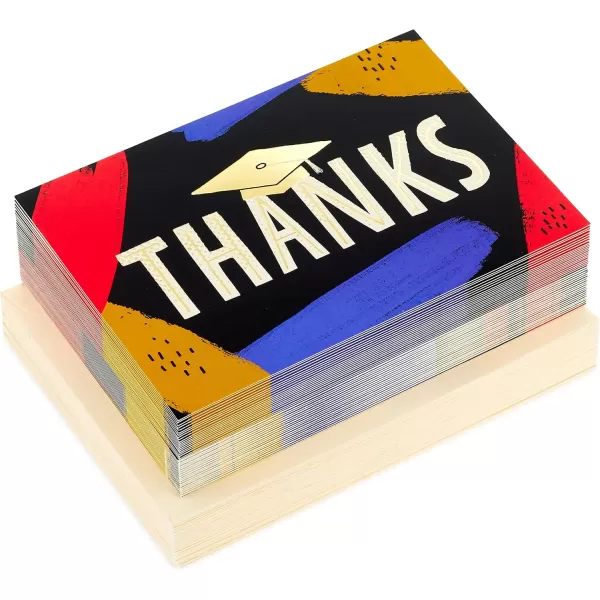 Hallmark Graduation Thank You Cards Bulk Brush Strokes 40 Thank You Notes and EnvelopesBrush Strokes Thanks  40 Notecards