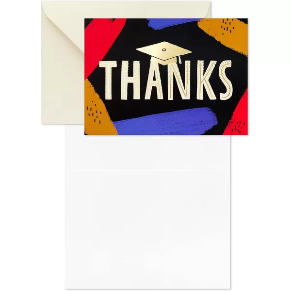 Hallmark Graduation Thank You Cards Bulk Brush Strokes 40 Thank You Notes and EnvelopesBrush Strokes Thanks  40 Notecards