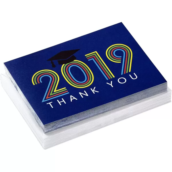 Hallmark Graduation Thank You Cards Bulk Class of 2024 Retro Blue 40 Thank You Notes with Envelopes2019  Retro Blue Thank You Notes