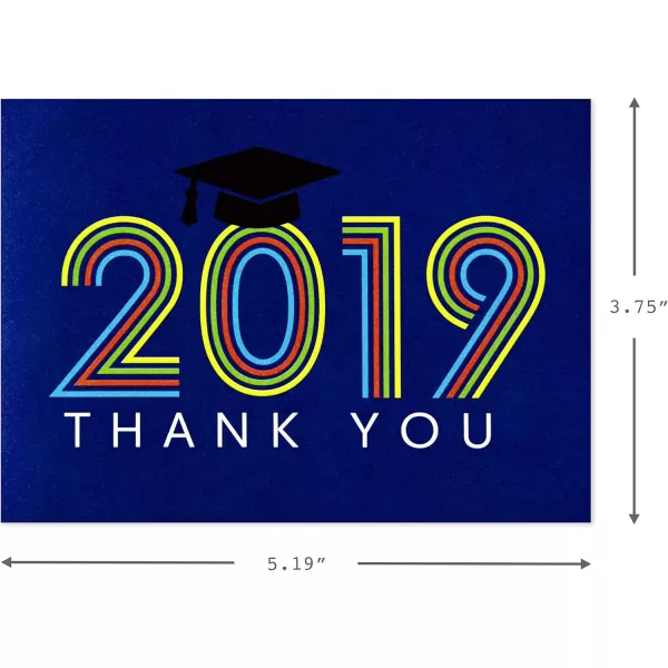 Hallmark Graduation Thank You Cards Bulk Class of 2024 Retro Blue 40 Thank You Notes with Envelopes2019  Retro Blue Thank You Notes