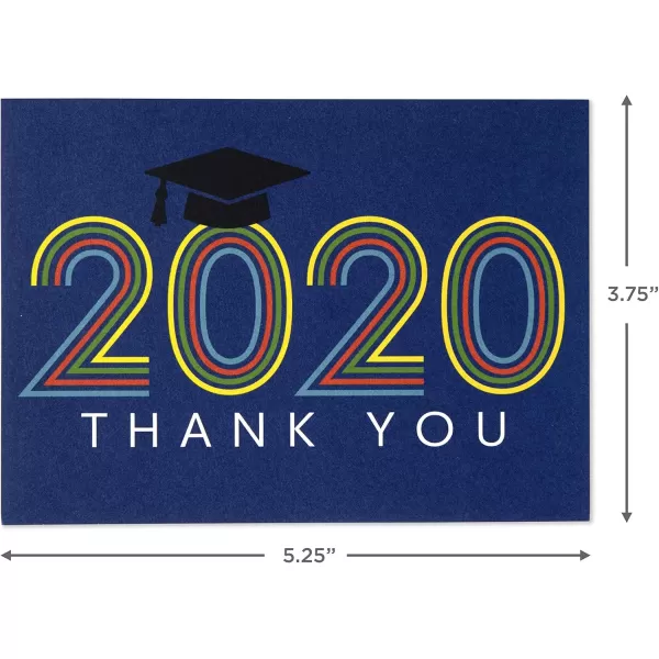 Hallmark Graduation Thank You Cards Bulk Class of 2024 Retro Blue 40 Thank You Notes with Envelopes2020  Retro Blue Thank You Notes