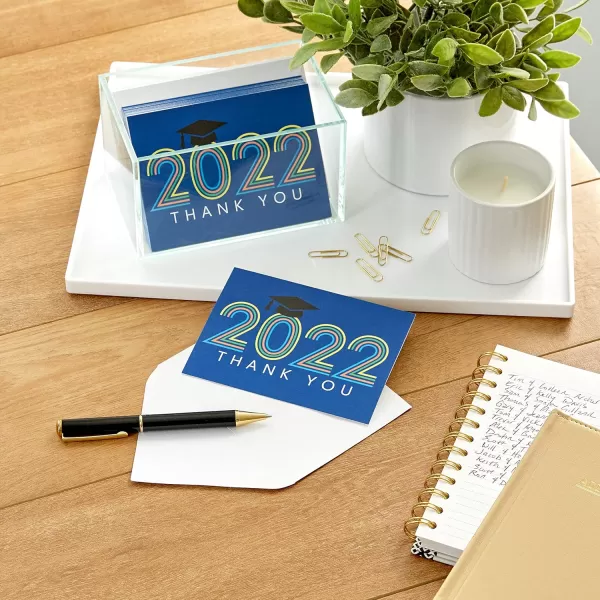 Hallmark Graduation Thank You Cards Bulk Class of 2024 Retro Blue 40 Thank You Notes with Envelopes2022  Retro Blue Thank You Notes