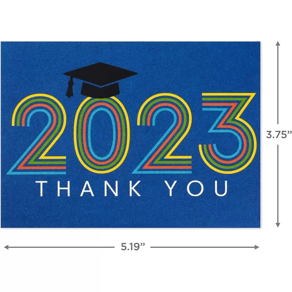 Hallmark Graduation Thank You Cards Bulk Class of 2024 Retro Blue 40 Thank You Notes with Envelopes2023  Retro Blue Thank You Notes