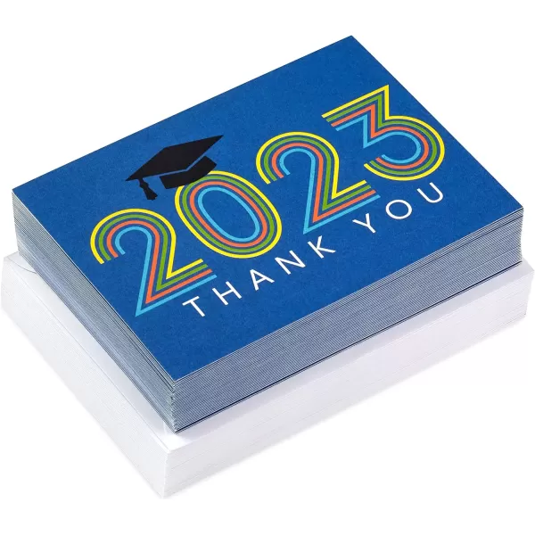 Hallmark Graduation Thank You Cards Bulk Class of 2024 Retro Blue 40 Thank You Notes with Envelopes2023  Retro Blue Thank You Notes