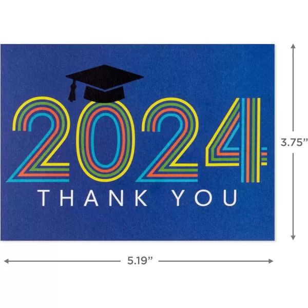 Hallmark Graduation Thank You Cards Bulk Class of 2024 Retro Blue 40 Thank You Notes with Envelopes2024  Retro Blue Thank You Notes