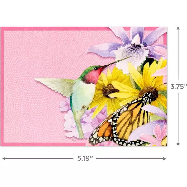 Hallmark Marjorlein Bastin Floral Notecards 20 Blank Cards with Envelopes Butterfly ampamp Hummingbird