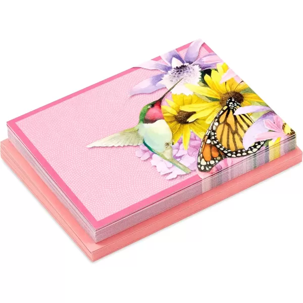 Hallmark Marjorlein Bastin Floral Notecards 20 Blank Cards with Envelopes Butterfly ampamp Hummingbird