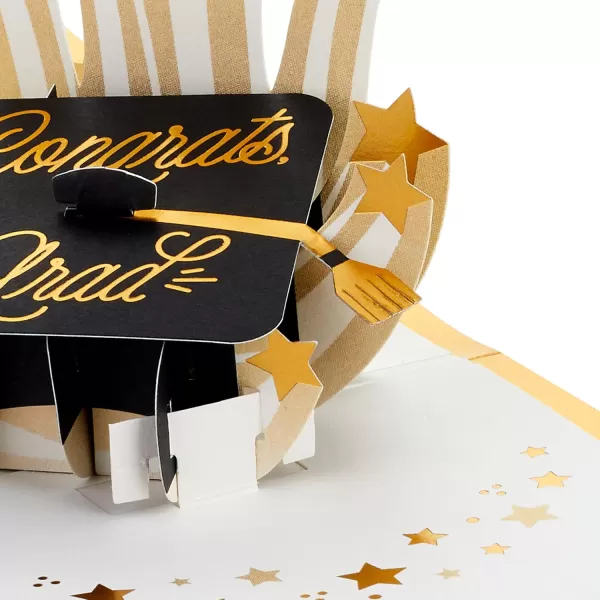 Hallmark Signature Paper Wonder Pop Up Graduation Cards Grad Cap 4 3D Cards with EnvelopesBlack and Gold