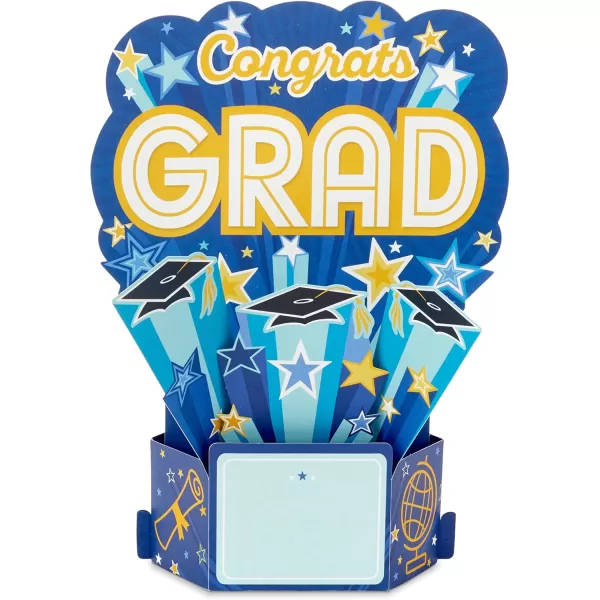 Hallmark Signature Paper Wonder Pop Up Graduation Cards Grad Cap 4 3D Cards with EnvelopesBlue