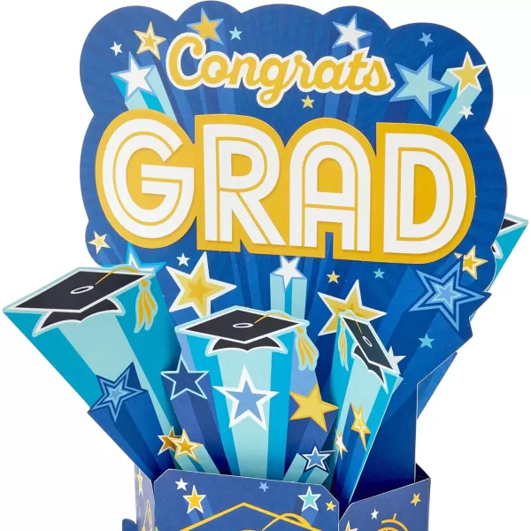 Hallmark Signature Paper Wonder Pop Up Graduation Cards Grad Cap 4 3D Cards with EnvelopesBlue