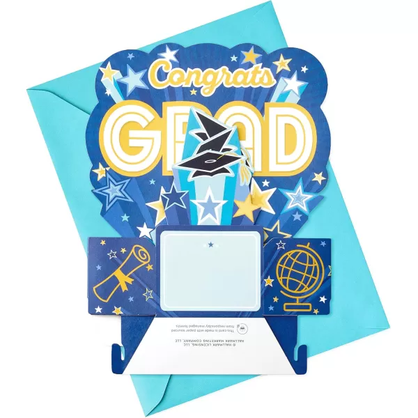 Hallmark Signature Paper Wonder Pop Up Graduation Cards Grad Cap 4 3D Cards with EnvelopesBlue