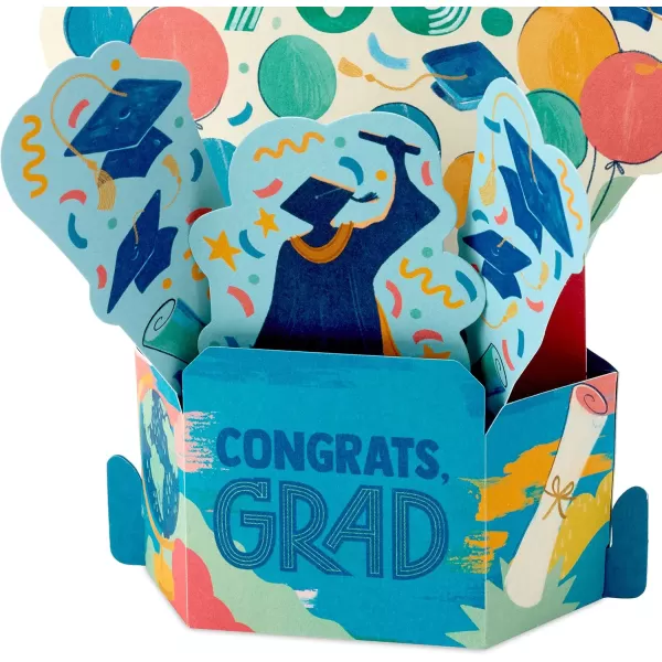 Hallmark Signature Paper Wonder Pop Up Graduation Cards Grad Cap 4 3D Cards with EnvelopesMulticolor