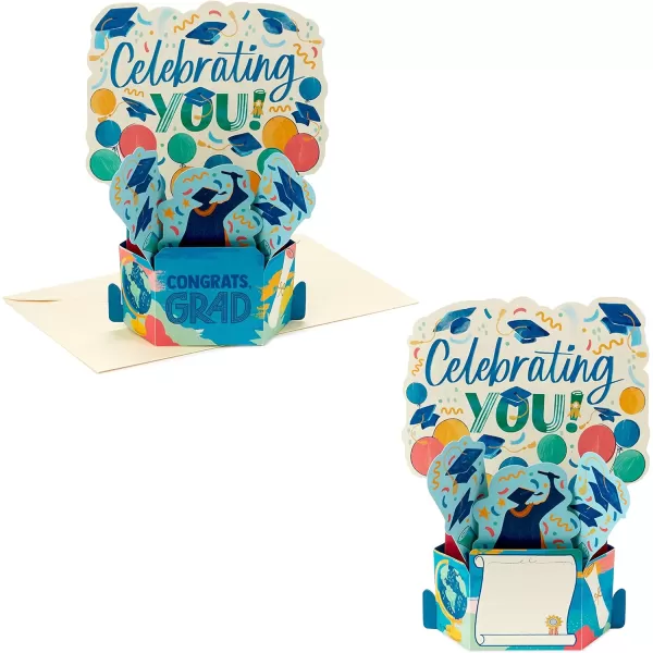 Hallmark Signature Paper Wonder Pop Up Graduation Cards Grad Cap 4 3D Cards with EnvelopesMulticolor