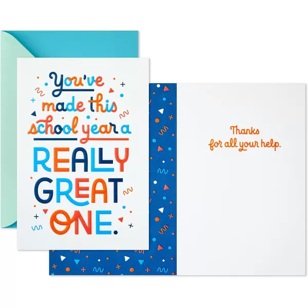 Hallmark Teacher Appreciation Cards Good Teachers Brighten Futures 4 Cards with EnvelopesFor Teacher and Coach  2 Cards with Envelopes