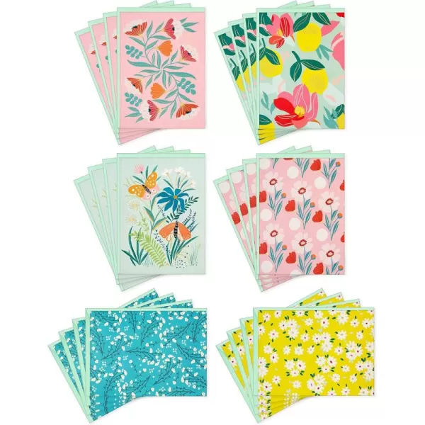 Hallmark Blank Cards Assortment Vintage Flowers 24 Cards with Envelopes