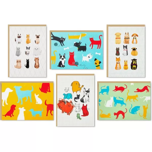 Hallmark Blank Cards Colorful Dogs 20 Cards with EnvelopesDogs  Cats