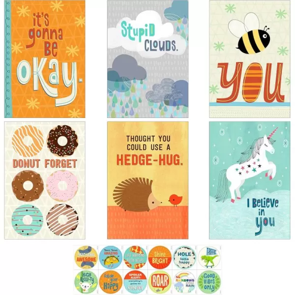 Hallmark Graduation Cards for Kids Bulk Assortment 36 Cards with Envelopes Pizza Nachos Turtle Cow Donut for Preschool Kindergarten Elementary and MoreOrange  Aqua and Ivory