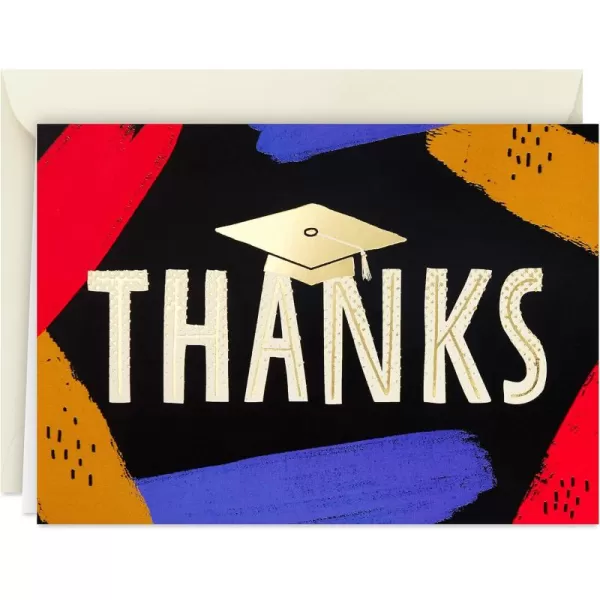 Hallmark Graduation Thank You Cards Bulk Brush Strokes 40 Thank You Notes and EnvelopesBrush Strokes Thanks  40 Notecards